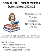 Dufur School's Annual Title 1 Parent Meeting