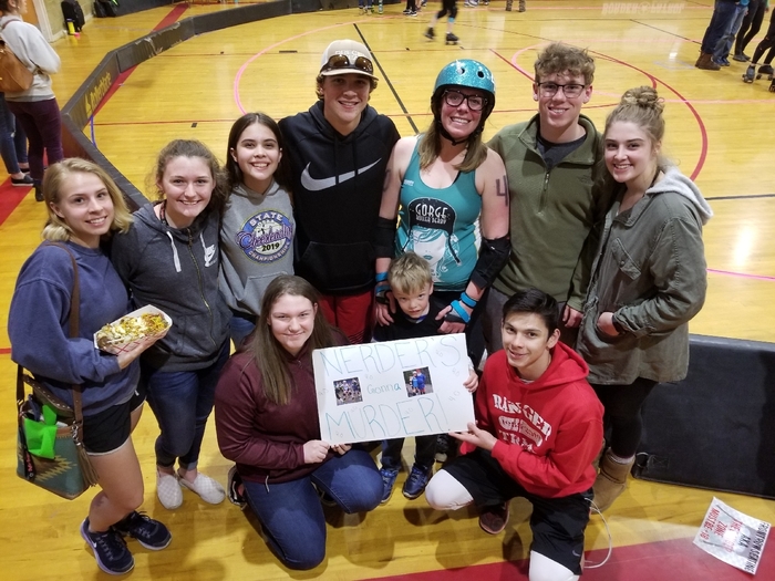 Fun night supporting Esther AKA NERDer She Wrote, at the Ranger Dome. She is always there to support these awesome kids, so they did the same at the Roller Derby tonight!