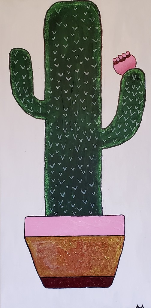 Freehand painted cactus