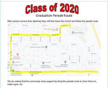 Dufur Graduation Parade Route